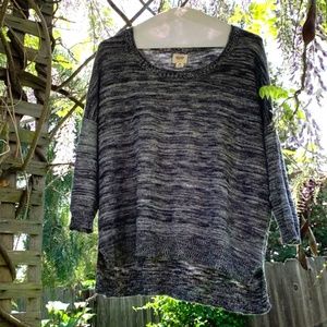 MOSSIMO Black & White Marled Knit Sweater M